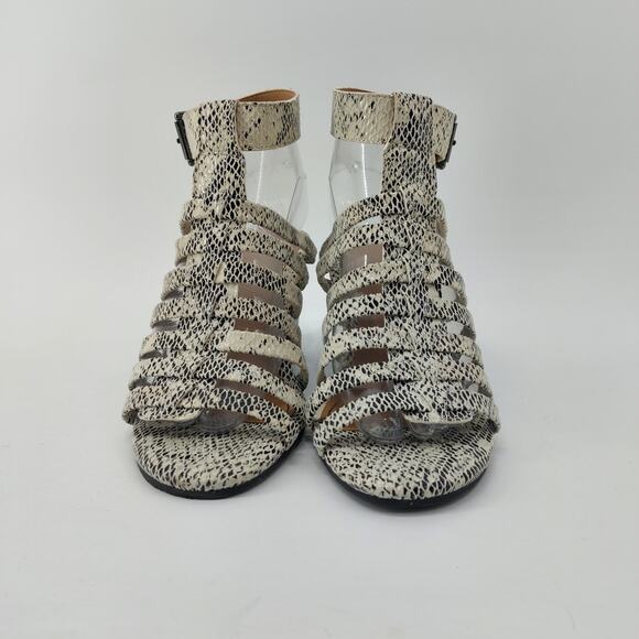 Vionic Sami Heeled Sandals White Snakeskin Womens Size 7 - Picture 6 of 14